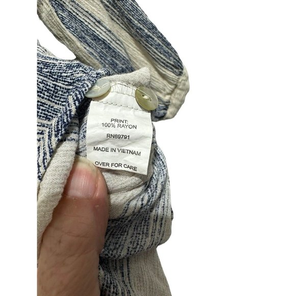 Figueroa And Flower Peasant Top Womens Petite Medium Floral Striped‎ Short Boho - Picture 10 of 10